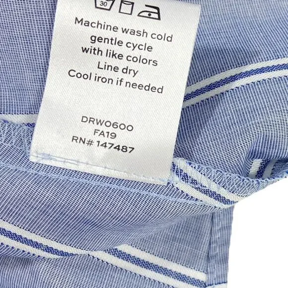 DRAPER JAMES Striped Ruffle Sleeve Belted Shirtdress women's size 10 - Picture 9 of 9